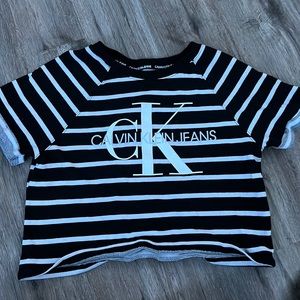 Stripped womens Calvin Klein crop top